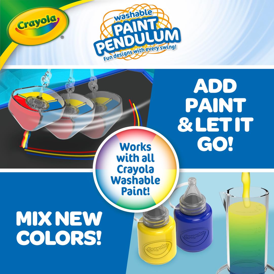Crayola Paint Pendulum (30pcs), Washable Paint Kit, Kids Arts & Crafts, Art Toys for Girls & Boys, Gift for Kids, Ages 7+