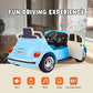 Xcar 12V Electric Car For Toddlers, Ride On Car With Remote Control, Led Light, 3 Speeds, Music, Bluetooth, 3-5 Years Old, Blue