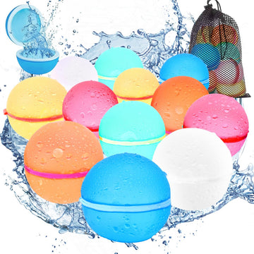 Reusable Water Balloons - 12 Pack Summer Toys For Boys & Girls, Pool & Beach Toys For Kids Ages 4-8 & 8-12, Quick Fill Water Bal