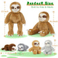 Tezituor Sloth Stuffed Animal Set,5 Pcs Sloth Plush Toy 22 Inch Large Mommy Stuffed Sloth With 4 Babies, Soft Cute Sloth Toys For Girls Boys, Brown