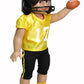Yellow and Black Football Outfit 6pc for 18-Inch Dolls | enhanced Quality & Trendy Design | Dolls Clothes