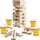 GIFTS INFINITY® Drunken Tower Game - Wooden Block Stacking Game, Fun Gift for Adults and Kids, Perfect for Parties, Color: Wood