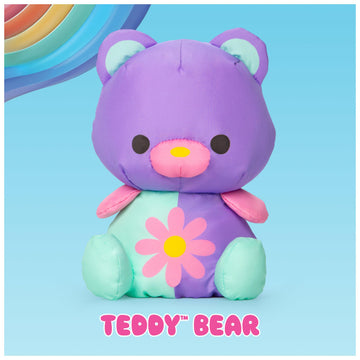 Swisheez Teddy Bear Stuffed Animal, Retro Inspired Plush Toys for Ages 3 and Up, Purple, 7