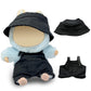 17cm Light Purple Doll Clothes Set (No Doll)  Bucket Hat & Overalls Shorts Outfit  Cute Style for 17cm Doll Dress - up(Hat-Overalls Black)