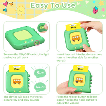 Talking Flash Cards,Kids Toddler Flash Cards With 240 Sight Words,Montessori Toys,Autism Sensory Toys,Speech Therapy Toys,Learni