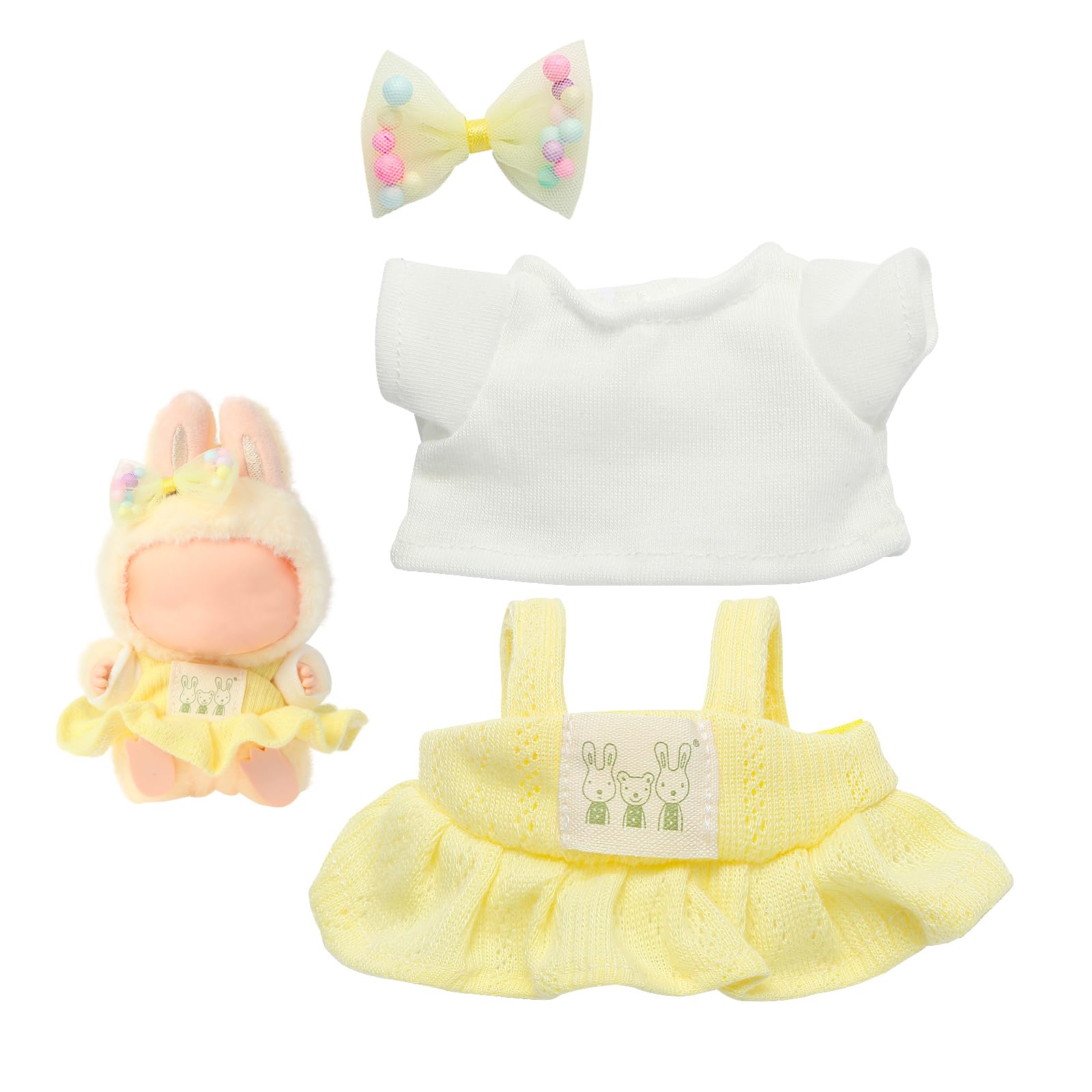 Ciunura 2025NEW Trendy Yellow Dress Clothes for bubudoll  Designed for bubuclothes  Multiple Stylish Outfit Sets for 5.9-6.7in Doll   Optimal for Your15&17cm Dolls Dress up (Yellow Skirt 3pc Set)