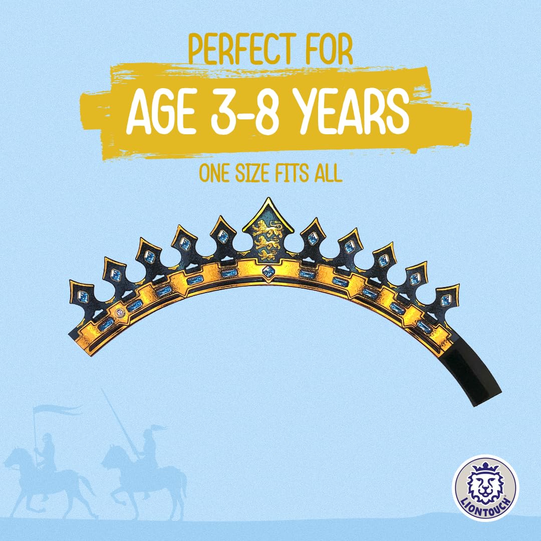 Liontouch - Triple Lion King Crown | For Kids Aged 3+ Years - Size Adjustable | Medieval Pretend Play Toy For Boys in Durable Foam | Roleplay  Dress Up  Fancy Dresses & Royal Costumes