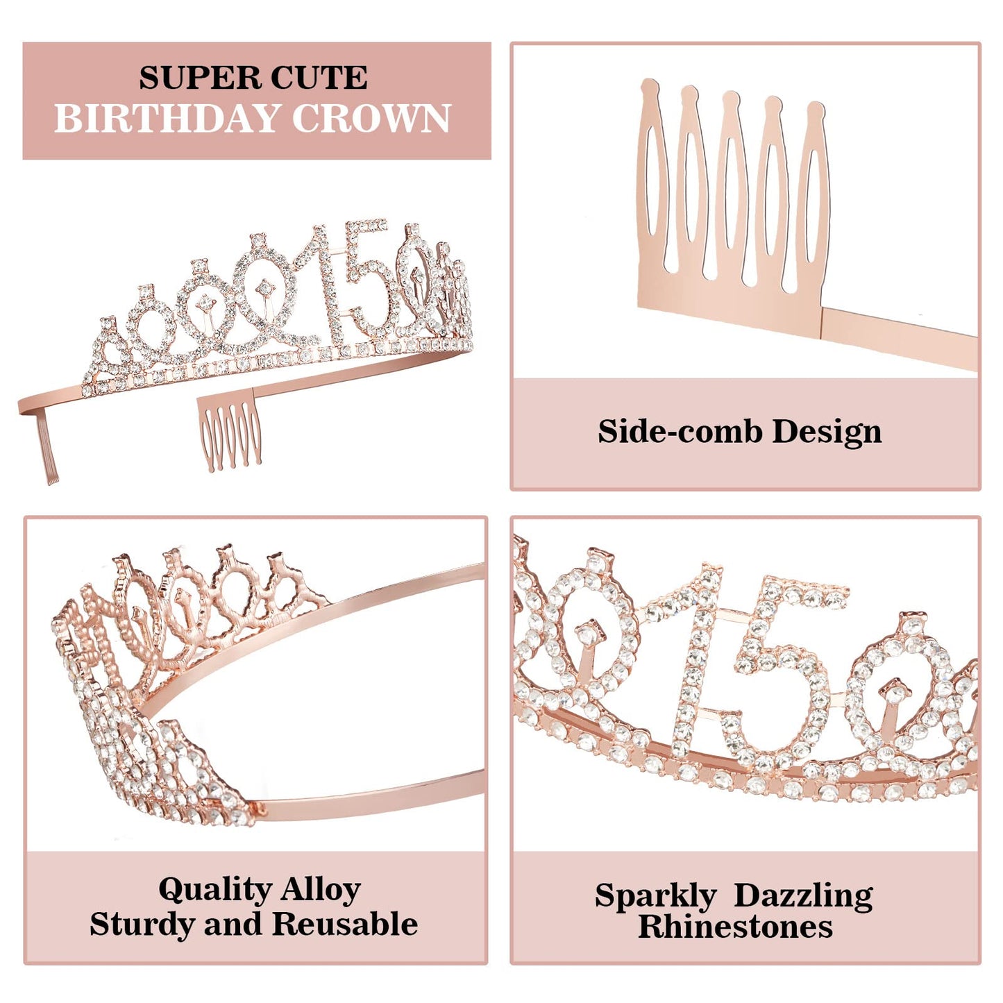 15Th Birthday Decorations For Girls,15Th Birthday Sash,Crown/Tiara,Candles,Cake Toppers.15Th Birthday Gifts For Girls,15 Birthday Decorations For Girls,15 Birthday Party Decorations