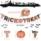 Halloween Trick Or Treat Paper Party Banner Fireplace Decor, Ahfulife Halloween Hanging Bunting Garland Sign For Halloween Party
