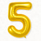 Flyloons 5 number Foil Balloon Gold 16 inch Size For Baby Kids Boys Girls Happy Birthday Anniversary Decoration Items 5th Year N