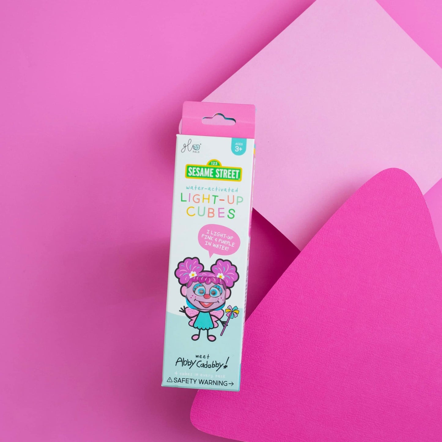 Glo Pals X Sesame Street Water-Activated Light-Up Cubes For Sensory Play (Abby Cadabby - Pink & Purple)