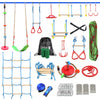 Dripex Ninja Warrior Obstacle Course For Kids - 60Ft Ninja Lines With Most Complete Accessories For Kids, Swing, Trapeze Swing, Ninja Wheel, Webbing Ladder Plus Climbing Rope Swing