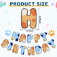 Chiisong Blue Dog Birthday Party Supplies, Blue and Orange Banner Dog Happy Birthday Banner Party Decorations for Decoration Cen