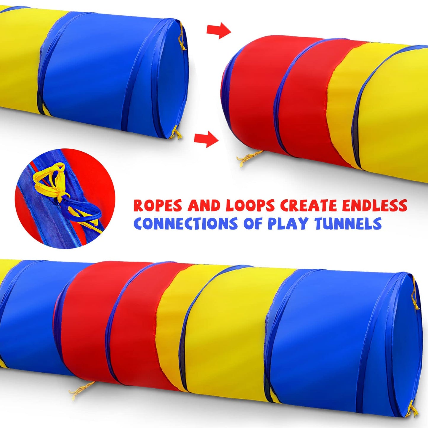 Kids Play Tunnel For Toddlers 1-3, Pop Up Baby Tunnel Crawling Toys For Infant Children Or Dog, 6 Foot Indoor Outdoor Toddler Toys For 1 2 3 Year Old Girl Boy Birthday Gift