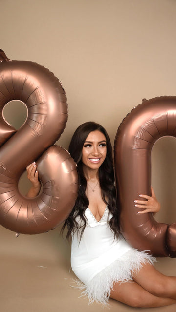 Dark Brown Number Balloon 40 Inch, Coffee Brown 0 Number Balloons, 10 20 30 40 50 Numbers Balloon Chocolate Brown Birthday Decor