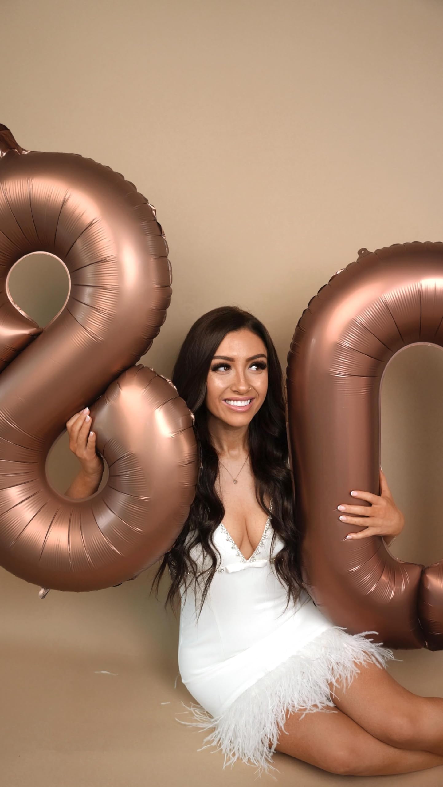 IWERP Mylar Foil Number 8 Balloon, 40 Inch Coffee Brown Birthday Decoration for Boys and Girls