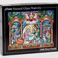 Vermont Christmas Company 1000 Piece Stained Glass Nativity Puzzle - Soft Colorful Shades, Model VC135, Puzzle Board Material