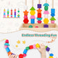 KidMigo Montessori Toys for 3 Year Old  Stacking Toys for Toddlers  Stacking Blocks  Lacing Beads  Matching Shape Preschool Toys  Montessori Toys for 3 4 5 Year Olds with Canvas Storage Bag