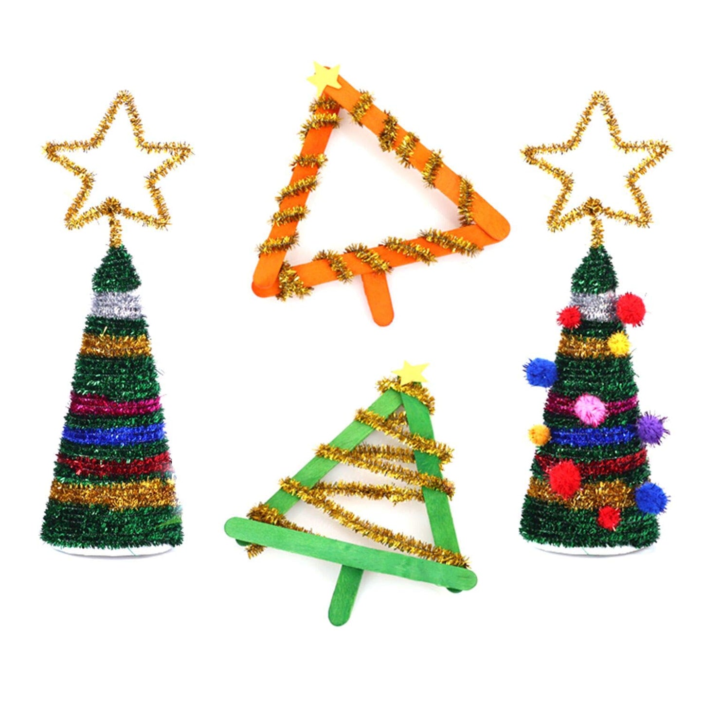 Waycreat 200 Pieces Pipe Cleaners Gold Chenille Stem for DIY Art Craft Decorations (6mm x 12 Inch)