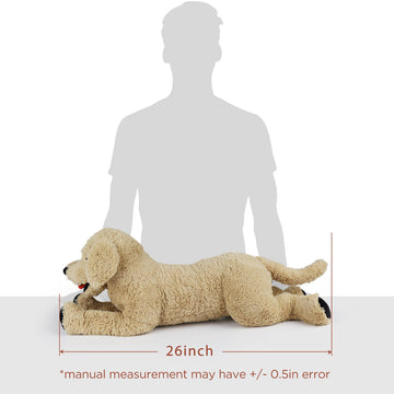Lotfancy Dog Stuffed Animals, 26'' Cuddly Golden Retriever Stuffed Animals, Dog Plush Toy, Large Stuffed Dog, Beige