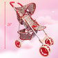 The New York Doll Collection Baby Doll Stroller - 28” Floral Toy Stroller with Canopy, Mesh Basket, Rubber Tires, Model A226