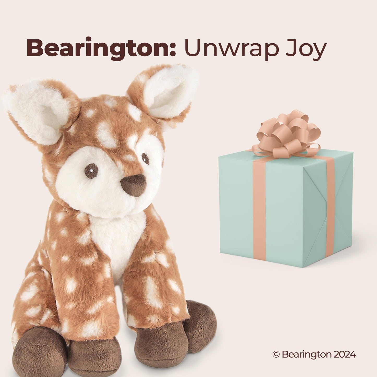 Bearington Baby Willow Plush Fawn Stuffed Animal, 9 Inches