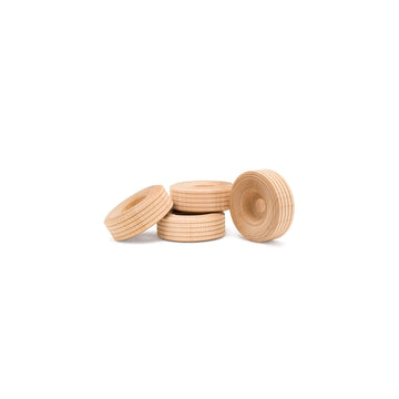 Mini Wood Wheels Treaded Style, 1-1/2 Inch Diameter, Pack Of 12, For Crafts And Diy Car Models, By Woodpeckers