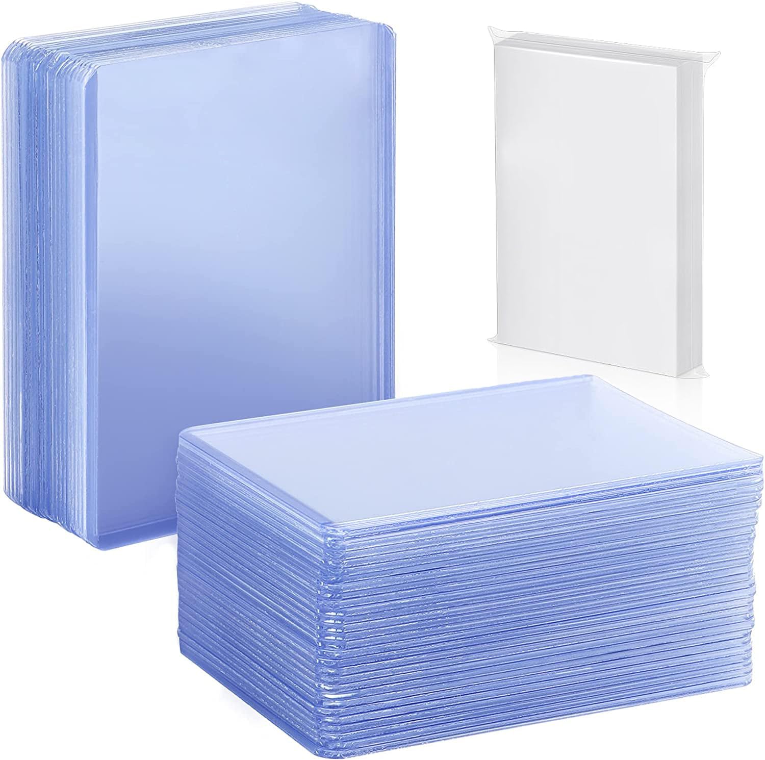 1000 PCS Toploaders and Panny Sleeves - enhanced Hard Plastic Card Protectors  Trading Card Sleeves for Baseball Game Sports Collectible Card (500 PCS Toploader + 500 PCS Penny Sleeves)