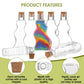 Yaomiao 30 Packs 2.5 oz Plastic Sand Art Bottles with Corks for Kids 3 Styles Sand Art Clear Containers for Sand Art Wedding Inv