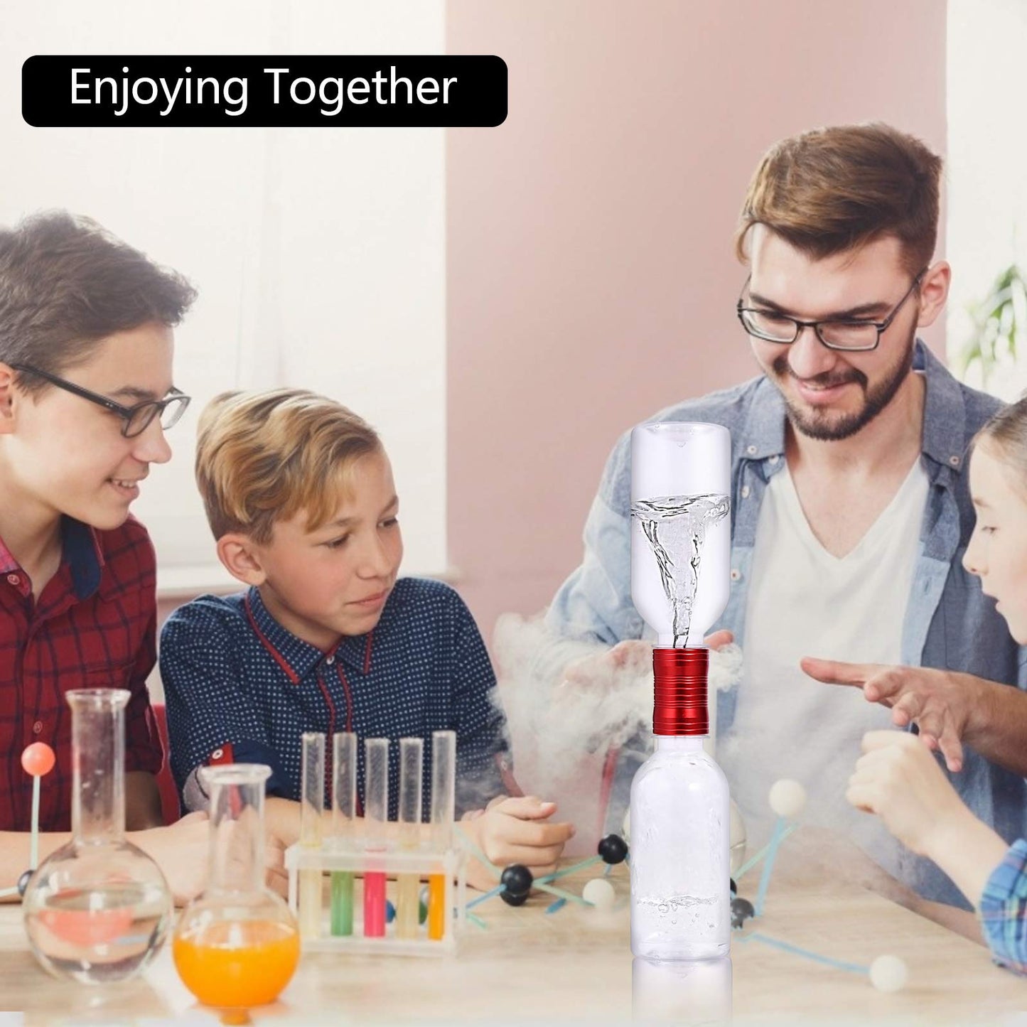 Waitahug Tornado Maker, Weather Toys, Ultra-Light Aluminum Connecting Tube, Including 2 Empty Bottles, Watertight Tornado Toy, S