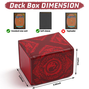 Deck Box for MTG Cards  Trading Commander Deck Case Holds 120+ Sleeved Cards  PU Leather Magnetic Collectible Card Storage Box Fits for TCG Magic Card (Red)