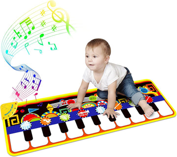 Renfox Baby Piano Mat With 25 Music Sounds, Kids Musical Playmat, Early Education Development Birthday Gift Music Toy For 1 2 3 Year Girls Boys, Piano Keyboard Touch Play Blanket For Child Toddlers