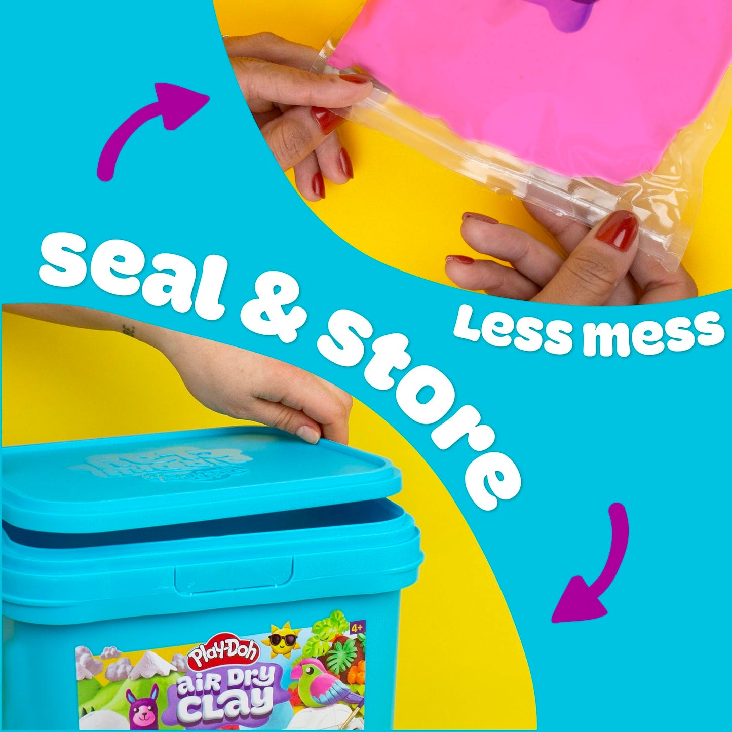 Play-Doh Brand Multicolor Air Dry Clay Bucket, 40 oz, 5 Colors, Paintable Clay Lightweight & Crumble-Free Sculpting Clay, Arts a