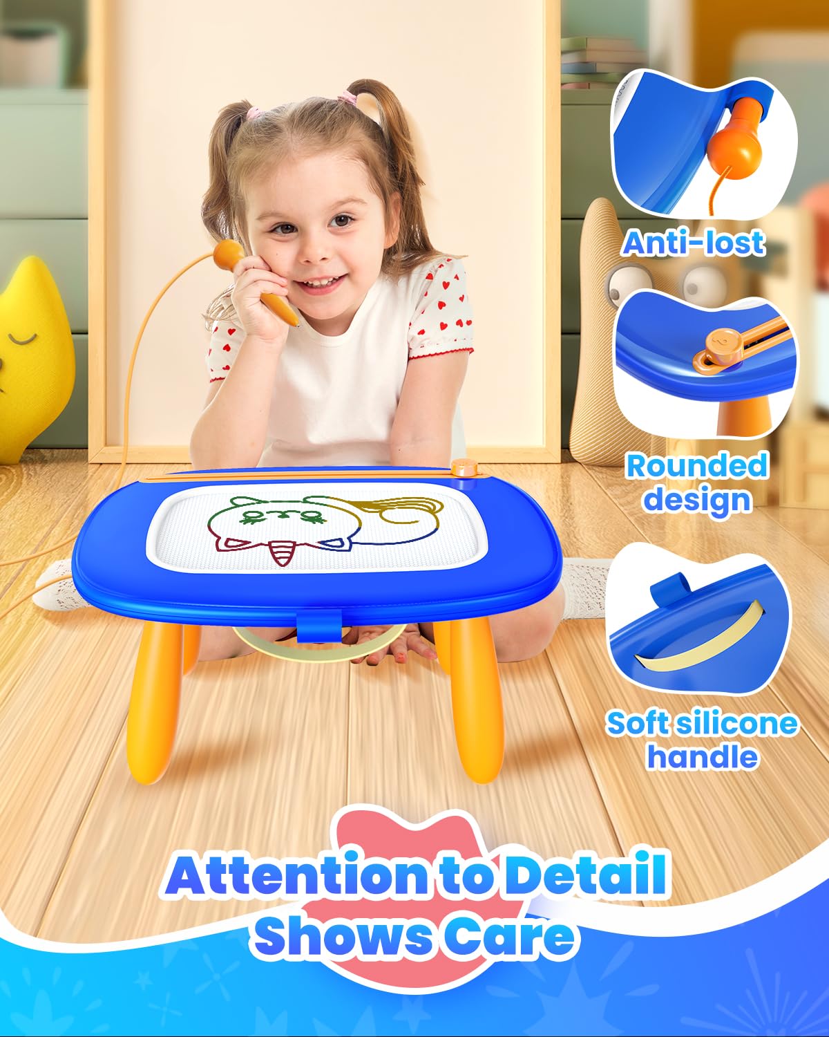 Seimome Toddlers Toys Ages 1-3, Magnetic Drawing Board, Toddler Boy Toys For 1 2 3 Years Old, Doodle Board Pad Learning And Educ