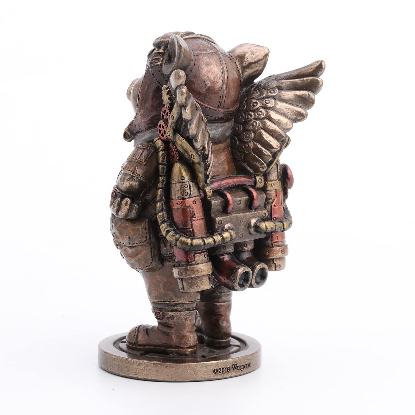 Veronese Design 5 1/4' Steampunk Aviator Flying Pig Resin Figurine Bronze Finish