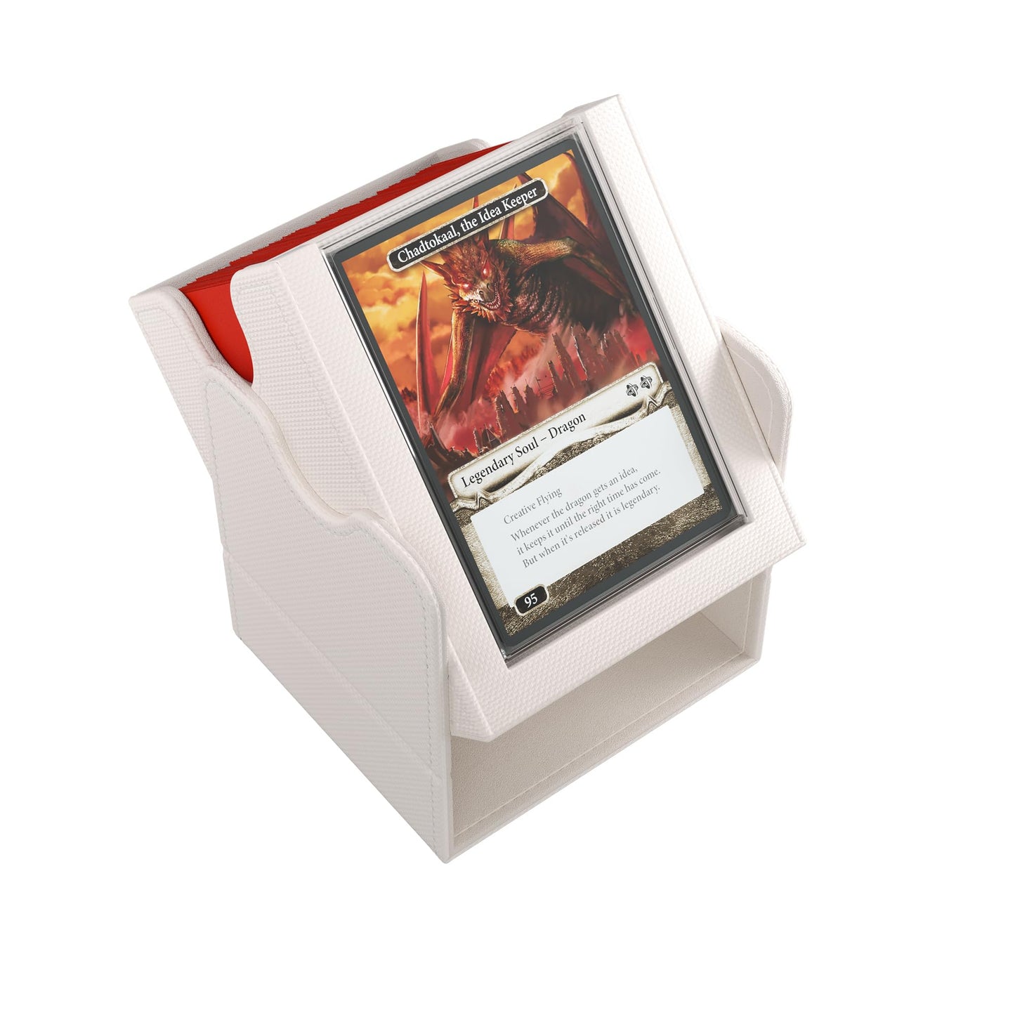 Gamegenic Squire Plus 100+ Xl Convertible Deck Box - Holds 100 Double-Sleeved Cards! Premium Commander Card Case, Detachable Slide Card Case, Armorfyber Surface, White Color, Made By Gamegenic