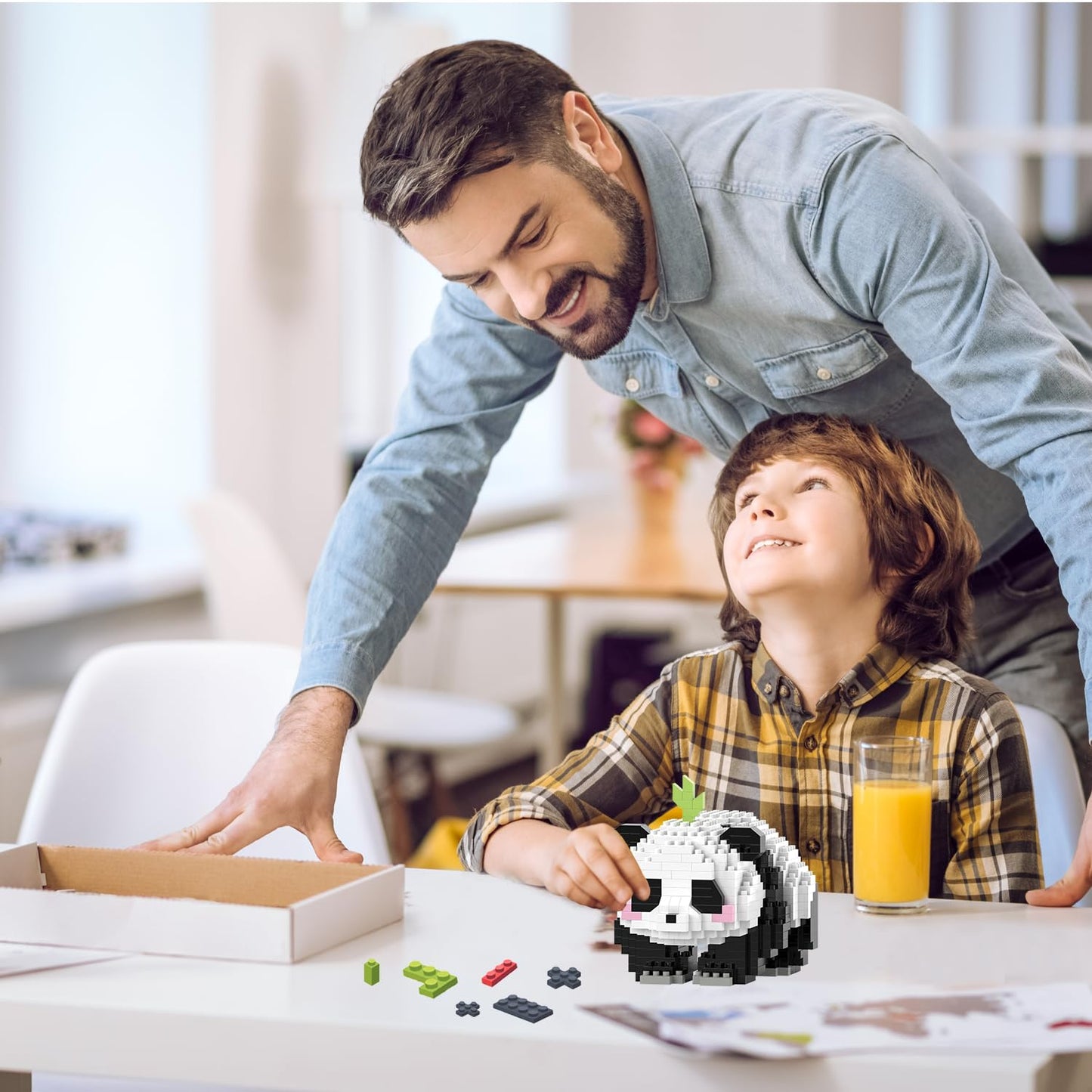 Mjddja Mini Building Blocks- Crawling Panda, Party Favors- Micro Blocks Panda Toy For Kids 6 7 8 9 10+, Mini Blocks Building Set