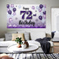 LASKYER Happy 72nd Birthday Decorations,72nd Purple Balloon Large Birthday Banner Backdrop Sign,72 Years Old Bday Party Supplies