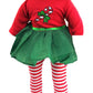 American Fashion World Candy Cane Tutu Dress Set for 18-Inch Dolls | Leggings Included |enhanced Quality & Trendy Design | Dolls Clothes | Outfit Fashions for Dolls for Popular Brands