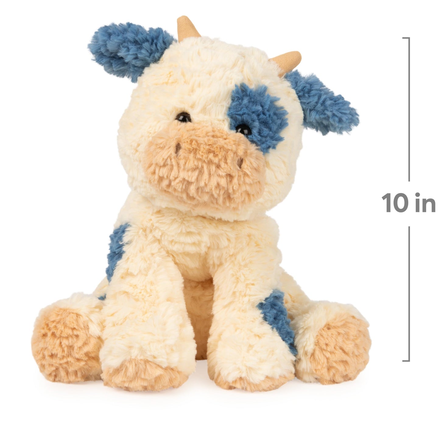 GUND Cozys Collection Cow Plush Toy, Cream/Blue, 10”, Stuffed Animal for Ages 1+, Perfect Spring Decor