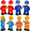 Funerica 8-Set Bendable Play People Figures For Kids - Firefighters, Police Officers, Construction Workers, Sanitation And Community Helpers Figurines