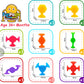 Createview 24 Pcs Bath Toys For Kids Ages 3+, Suction Cup Toys For Autistic Children, Travel Toys Window Toys Stem Learning Toys