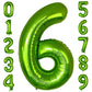 Paticool 40 Inch Green Number Balloon 6, Large Number Foil Balloons Mylar For Girl Boy Birthday Party Celebration Decorations Su
