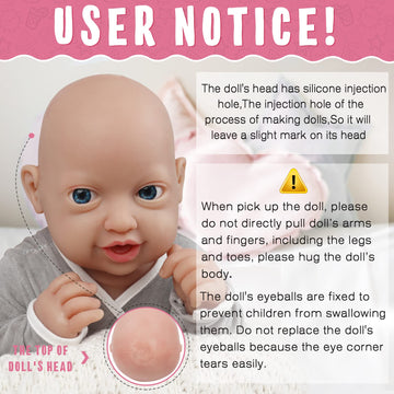 Vollence 14' Full Silicone Baby Dolls Realistic, Not Vinyl Dolls, Real Lifelike Silicone Baby Doll For Child Christmas, Children'S Day - Boy