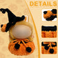 Halloween Clothes for Labubu 2 Piece Handmade Crochet Pumpkin Clothes Accessories for Labubu Outfits with Hat Overall (No Doll Included) (Black)