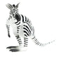 Randimals Zebra Style Kangaroo Figurine Toy 5   enhanced Hard Rubber Animal Action Figure Toy  Hybrid Friend Encourages Adventure & Imagination
