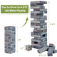Apudarmis Giant Tumble Tower (Stack From 2Ft To Over 4.2Ft), 54 Pcs Pine Wooden Stacking Timber Game With 1 Dice Set - Classic Block Giant Outdoor Game For Teens Adults Family (Gray)
