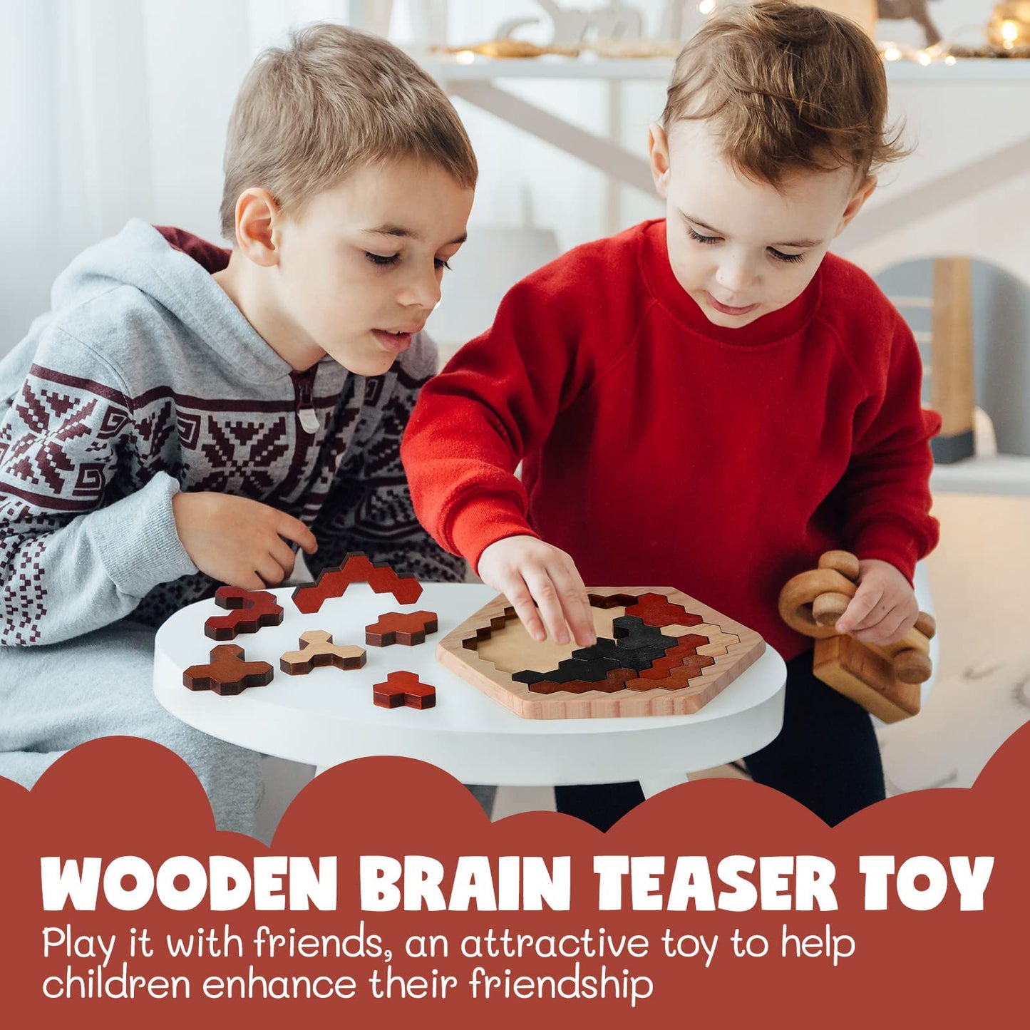 Yunsailing 3 Pack Hexagon Tangram Puzzles Wooden Brain Survivor Puzzles For Adult Russian Blocks Hexagon Tangram Brain Teaser Wood Geometric Jigsaw Challenge Intelligence Teasers Logic Mind Game