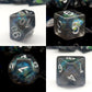 PJOY Black Resin Dice Set DND Dice with Iridescent Mylar Inclusion Polyhedral Dice D&D Dungeons and Dragons Accessories Gifts