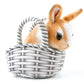 Yonlit Lifelike Plush Pet Bunny Basket Set Realistic Rabbit Stuffed Animal With A Suitable Fabric Pet Bag Cute And Funny Gift For Ester Present Or Stuff Collection 7 Inches (Yellow)
